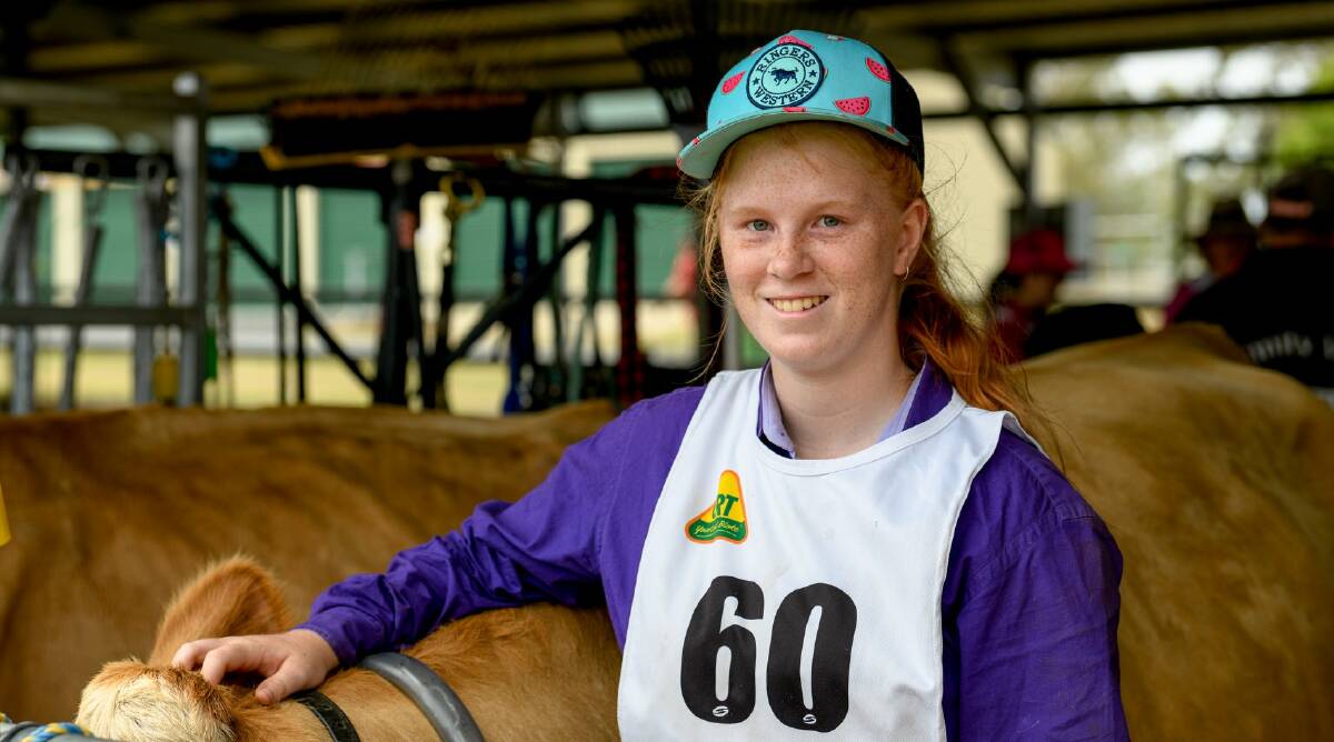 Brooke Emery took part in the Brahmousin Cattle School in Nanango.  Photo- The Martoo Review.