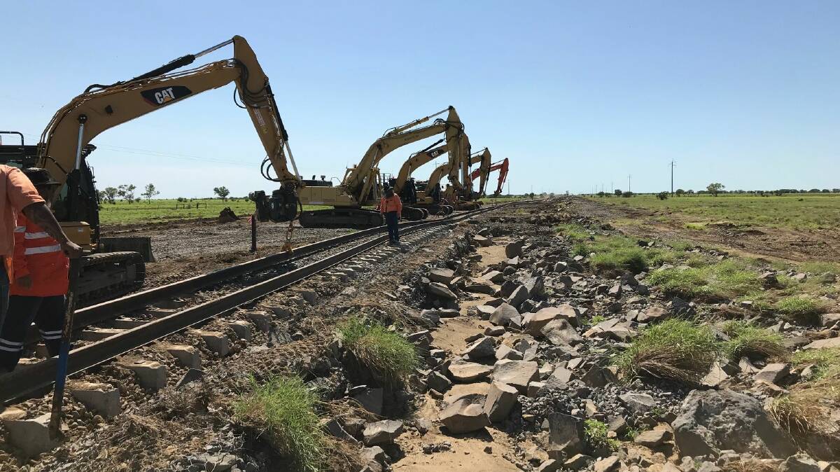 Work being carried out on the Mount Isa line. Supplied- Queensland Rail.