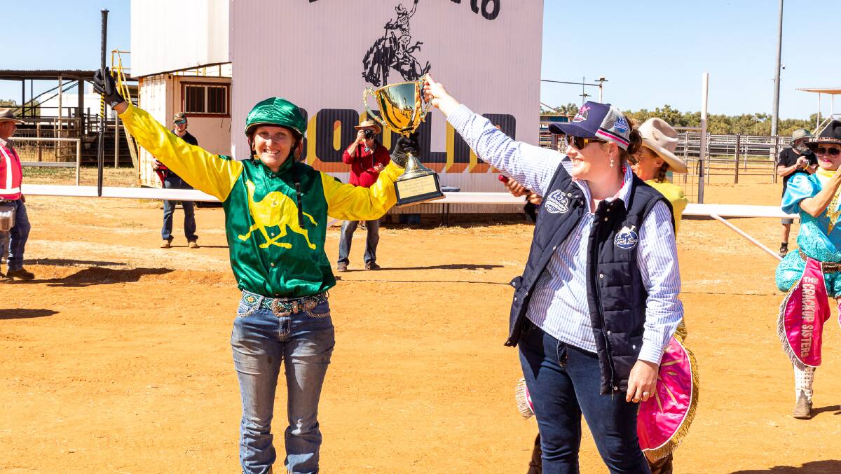 Kyrraley Woodhouse takes out the Boulia Camel Cup. Photo: Boulia Camel Races
