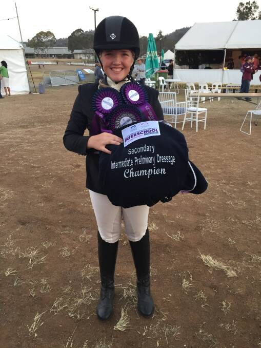 Sophie Peach won herself a National Champions rug for dressage. Photo: Supplied