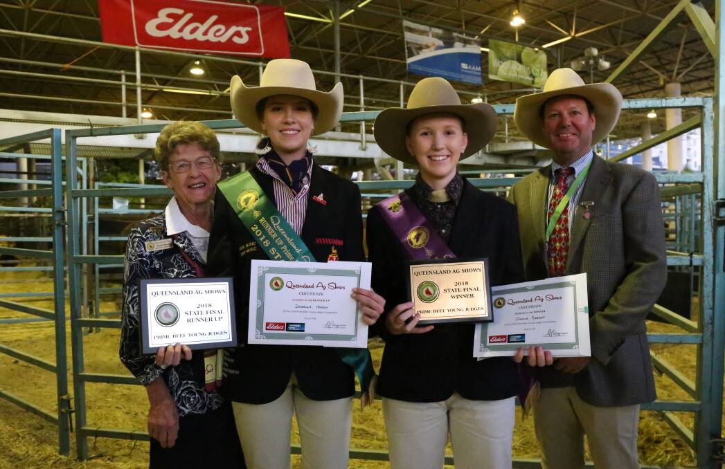 JOB WELL DONE: Queensland Ag Show president - West Moreton and Brisbane Valley delegate Estelle Drynan, Candie Rideout, Isabella Hanson and John Manchee of Manchee Agriculture, Yamburgan.