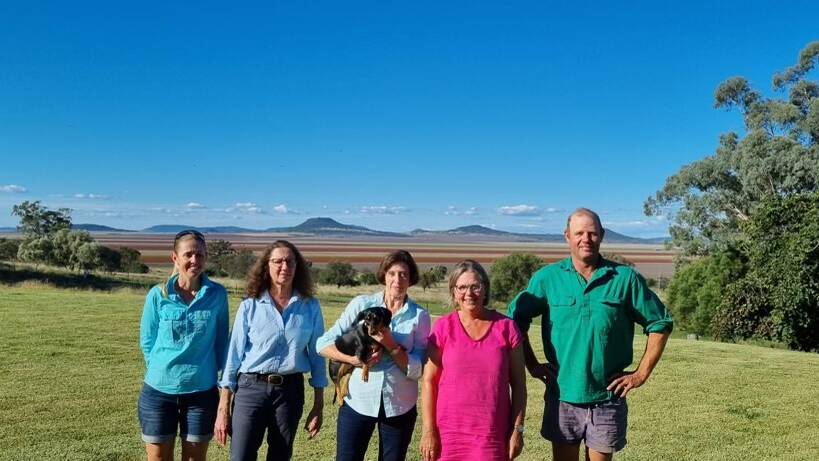 Concerned at the PEL renewal are Kate Broughton, Margaret Fleck, Kathy Rankin, Helen Strang, and Greg Broughton at Tambar Springs.