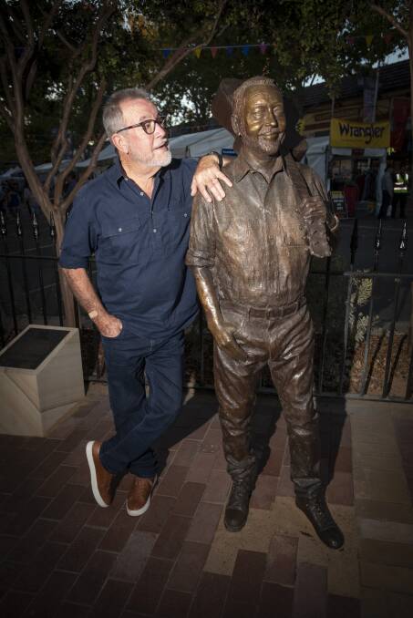 STATUE: John Williamson said it was "a bit unreal" to have a statue of himself on Peel Street. Photo: Peter Hardin
