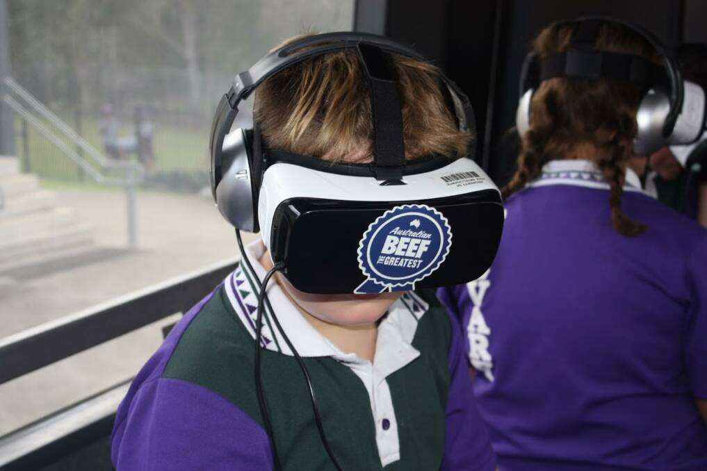 VISITOR FUN: Students from various locations along the Queensland coast were treated to a view into the Australian beef industry with the MLA virtual reality headsets.