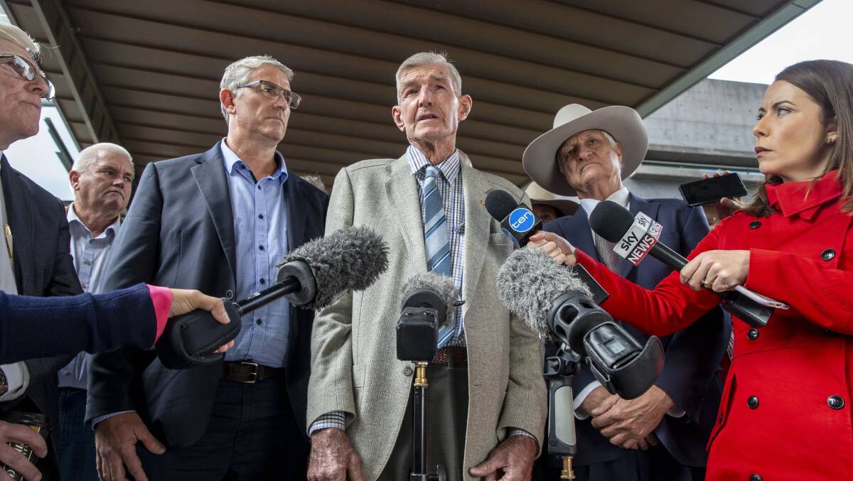 Queensland producer Charlie Phillott addressed the media. Photo: AAP