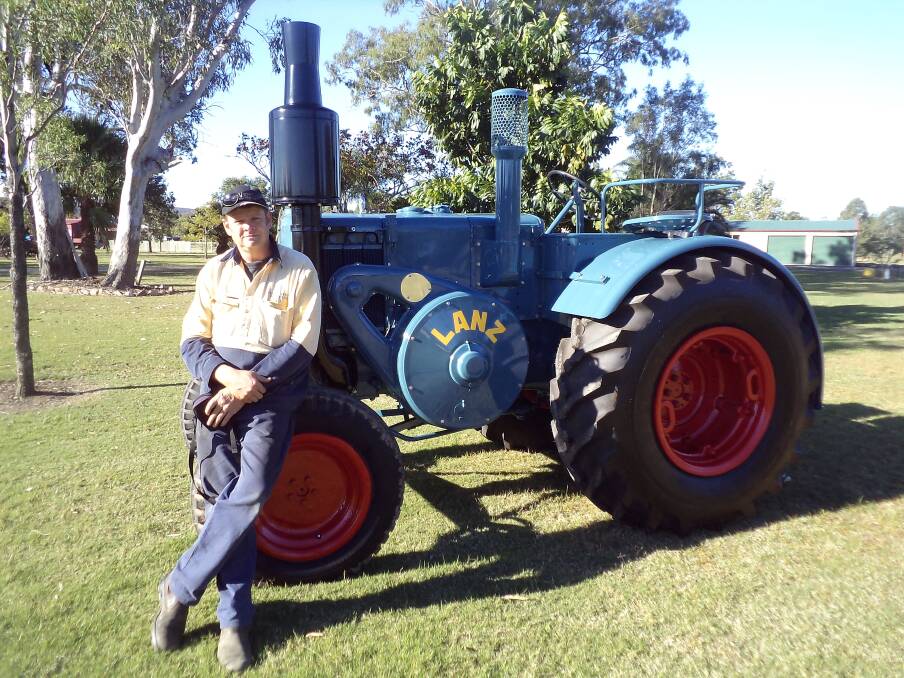 Family affair: Dale Mason, Classic Tractor Restorations, Helidon, with the first Lanz Bulldog restoration he did in 2012. The business has taken off since then. 