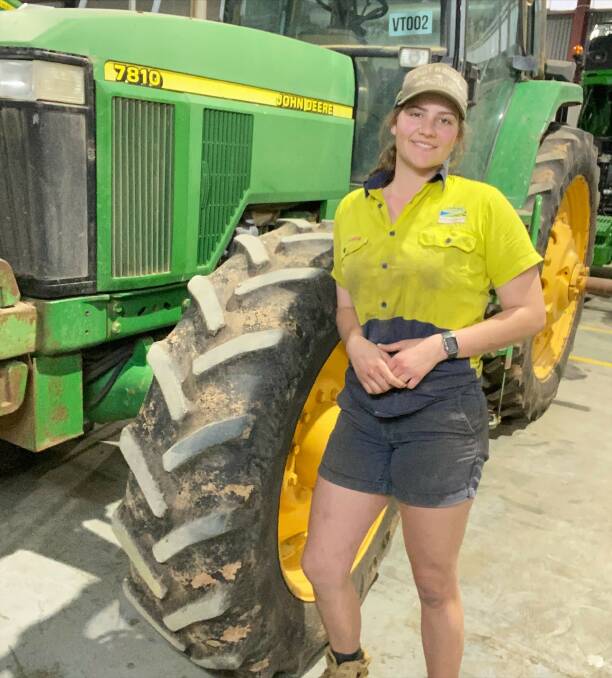 John Deere technician Jaymee Ireland said there was no place she would rather spend the important day than on the tools.