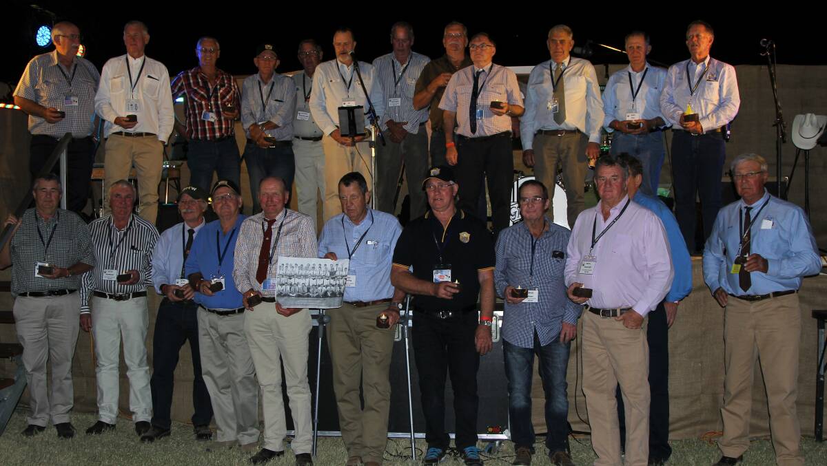 The Longreach Pastoral College foundation year students at a function in 2017. Peter Bredhauer is pictured second from the left in the front row and Peter Williams is pictured in the far right of the top row. Picture: Sally Cripps