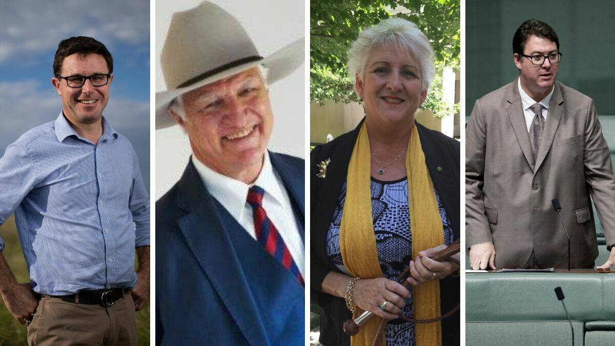 Seeking re-election are David Littleproud, Bob Katter, Michelle Landry and George Christensen.
