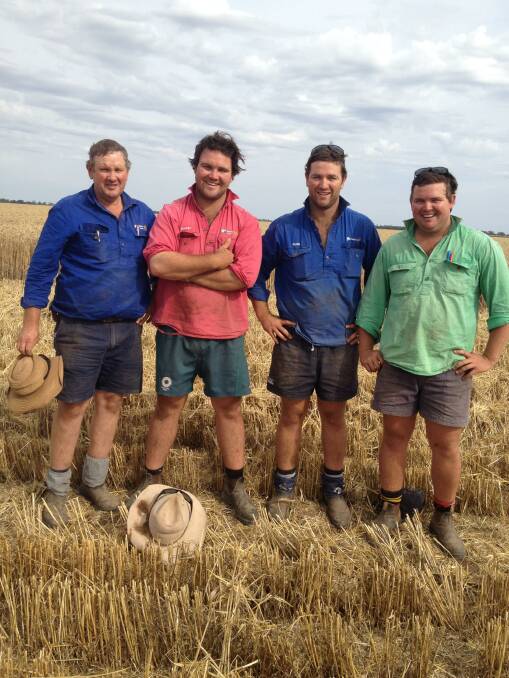Family farming: Tony, George, Richard, and Tom Quigley run a mixed cropping and grazing enterprise. 