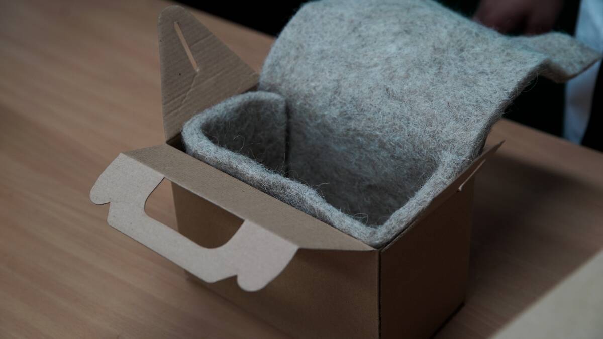 An example of Planet Protector Packaging's 'Woolpack' product which is made from 100 per cent wool. Photo: Cartier