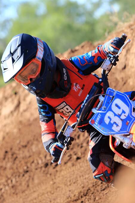 Rowdy Downie rides at the Emerald Junior Motocross club day.