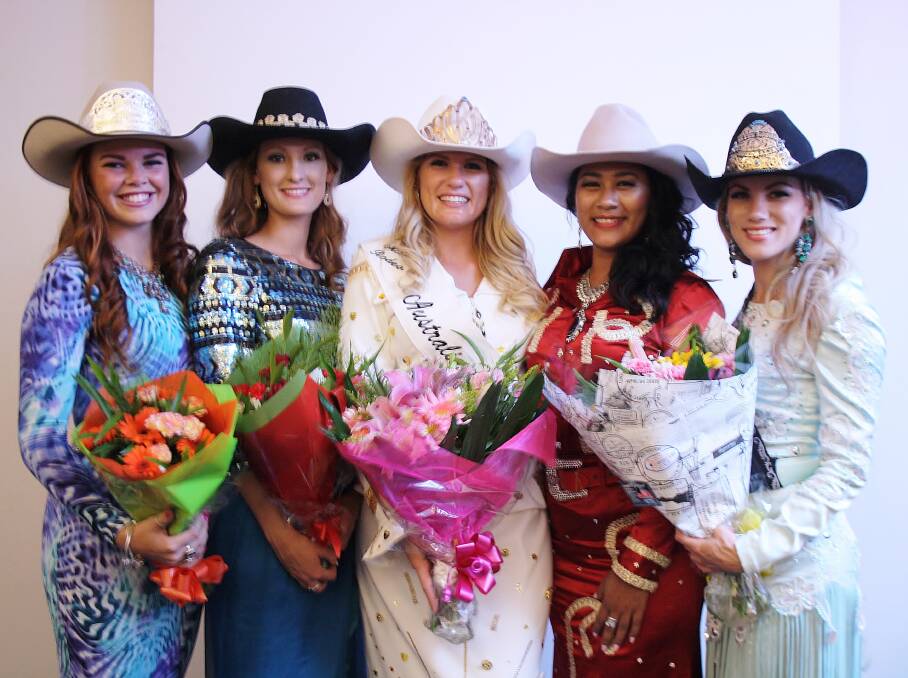 Tori Rafton, Warwick (from left), MRA Runner-Up Nikea Coulson, SA, MRA 2016 Katy Scott, Cloncurry, Daphne Tun, NT, and MRA 2015 Danika Boland.