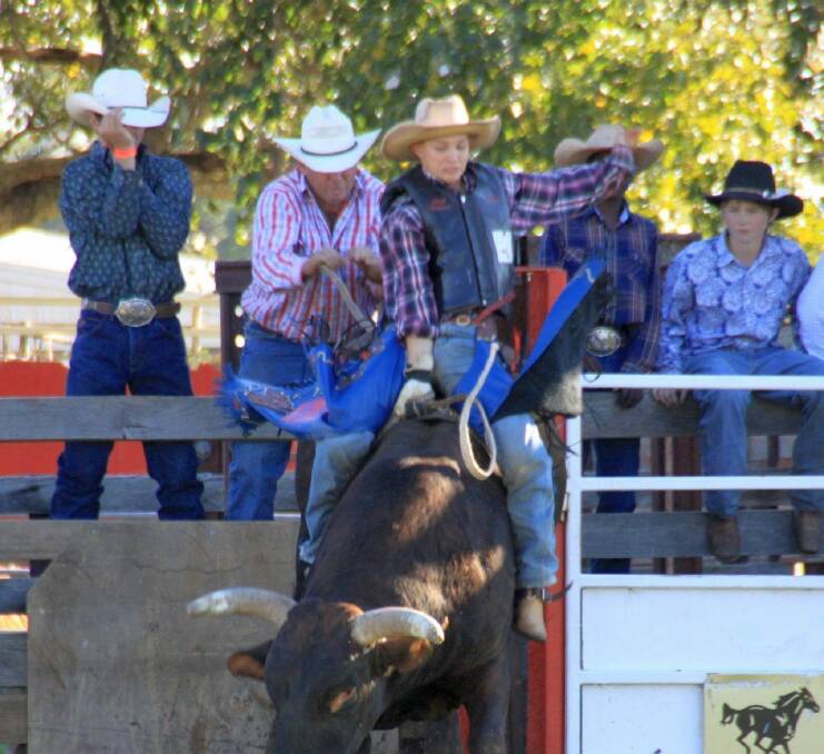 Bryden Atkins has competed overseas but is now back in Australia riding bulls on the circuit.. - Picture: French’s Rodeo Photos