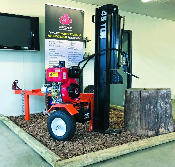 Perfect split: Make sure you stop by and ask Andrew and Brett to show you their 45 ton log splitter in action, the most popular splitter in the range. 