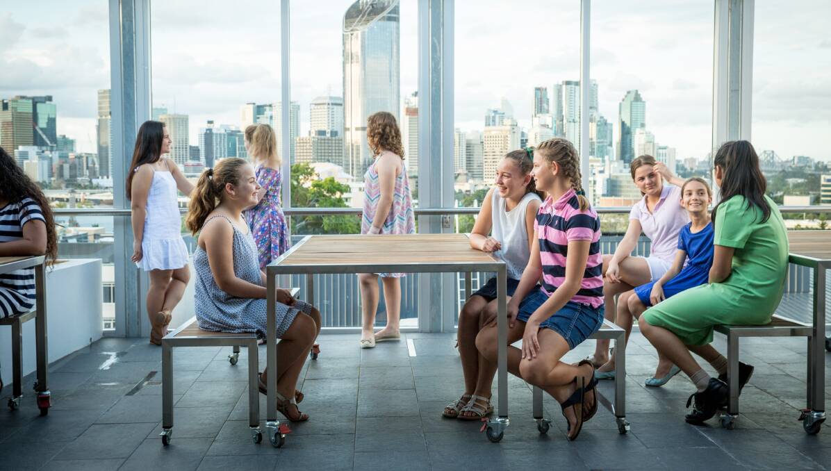 IMPRESSIVE: A communal terrace area at Somerville House offers sweeping views over the city.