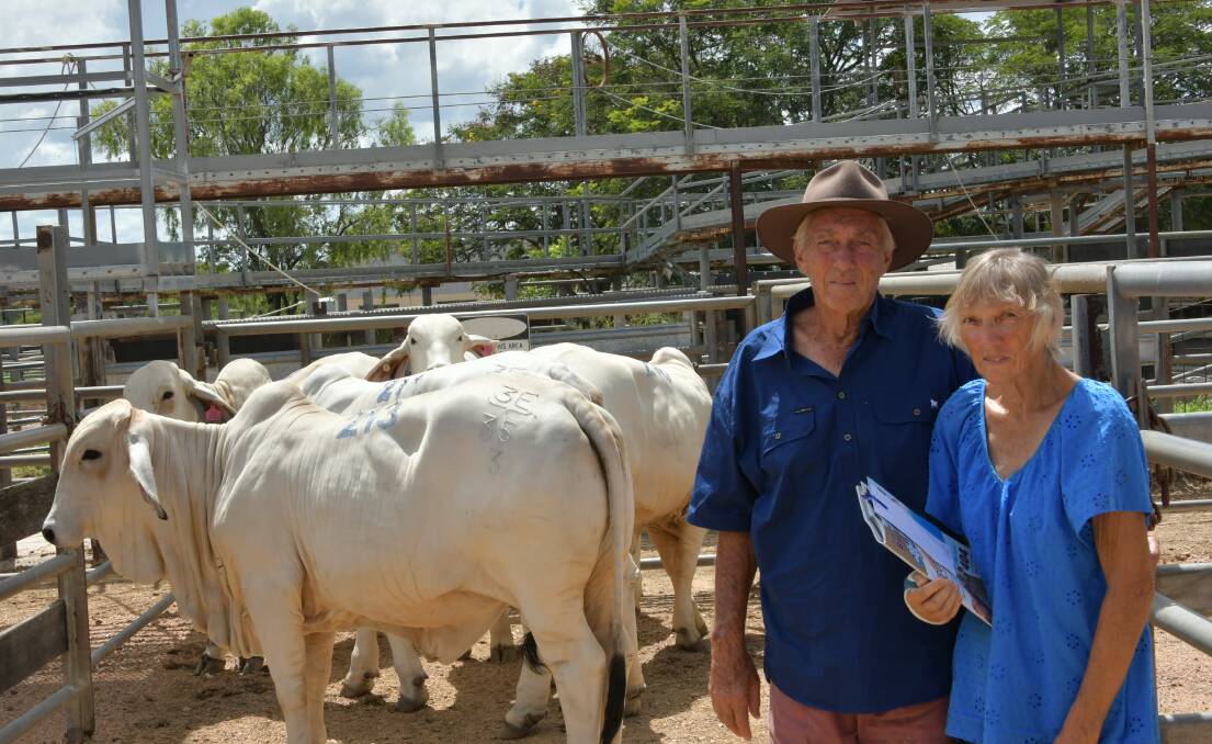 Chris and Wendy Robinson, Deeral near Cairns, with a selection of the seven heifers they bought for a $3715 average.