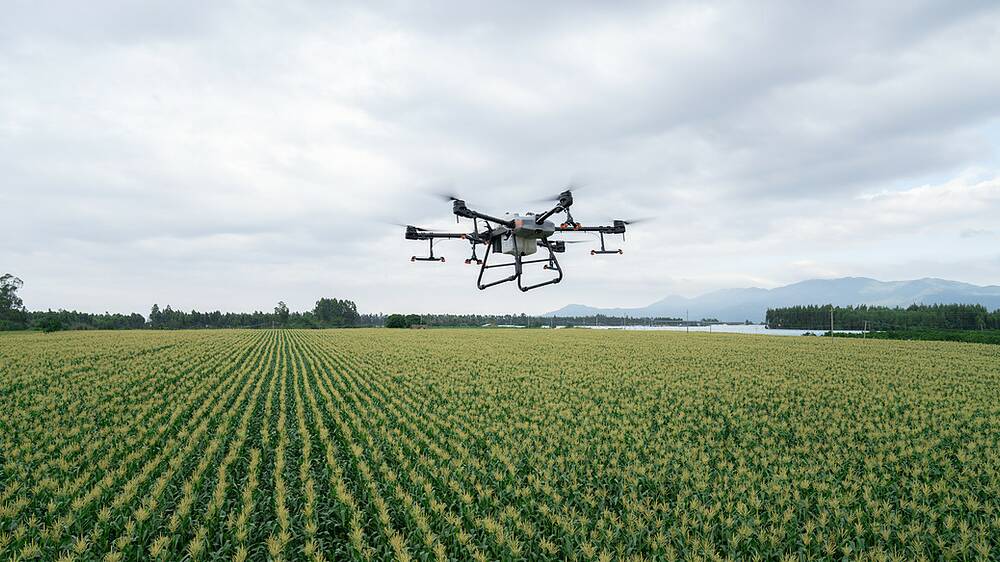 Clever ag technology: The innovative new T30 drone at work. Picture: Supplied