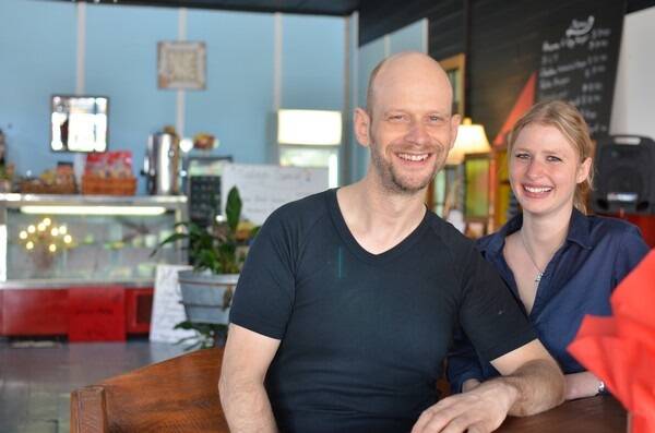 Hailing all the way from Germany is owner Thomas Walter, with daughter Janine, inside their European influenced eatery.