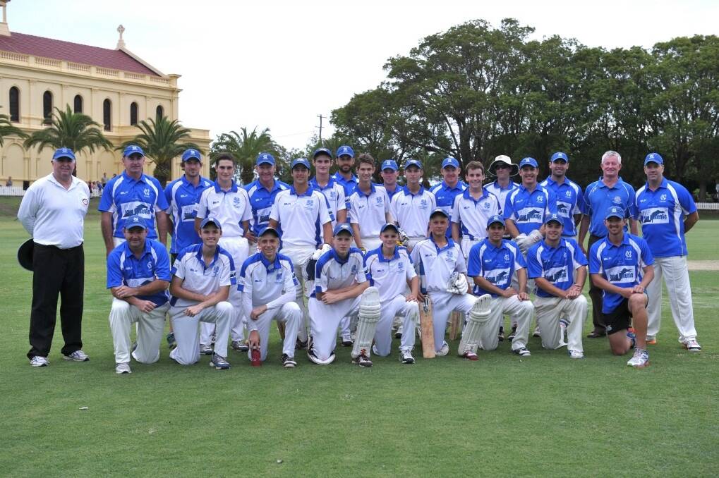 Some of cricket's greats with the Nudgee First XI.