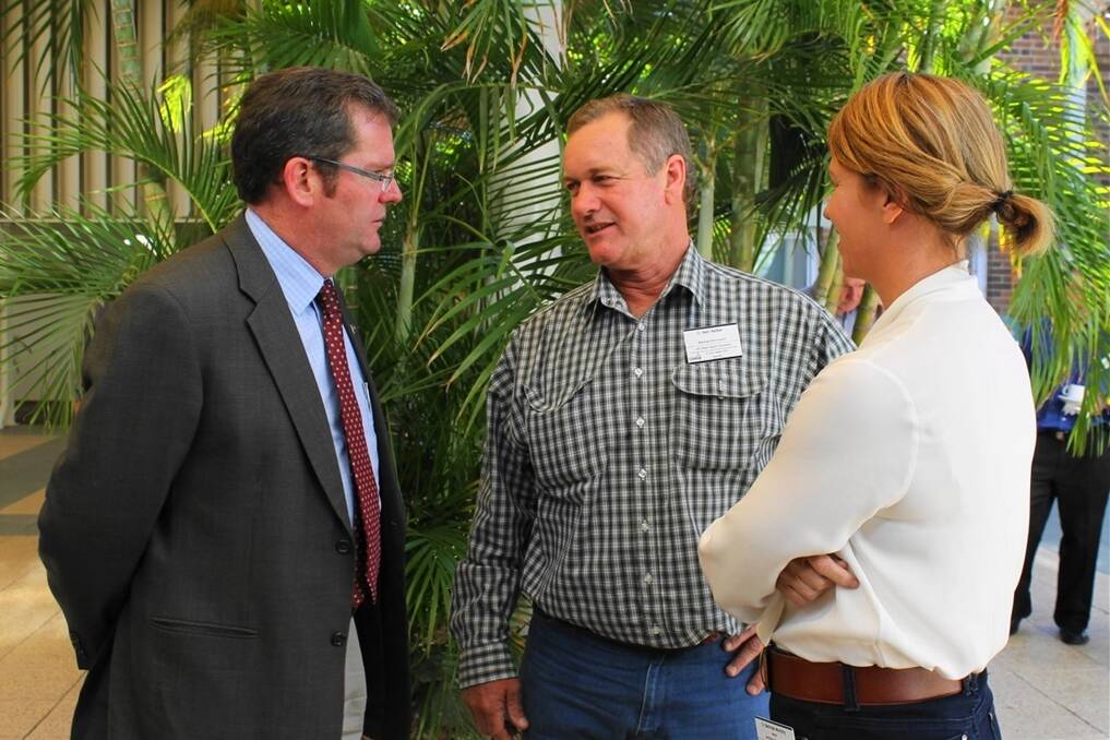 McKinlay councillors Neil Walker and Belinda Murphy, pictured in conversation with Agriculture Minister John McVeigh, have been amongst those considering pay scales.