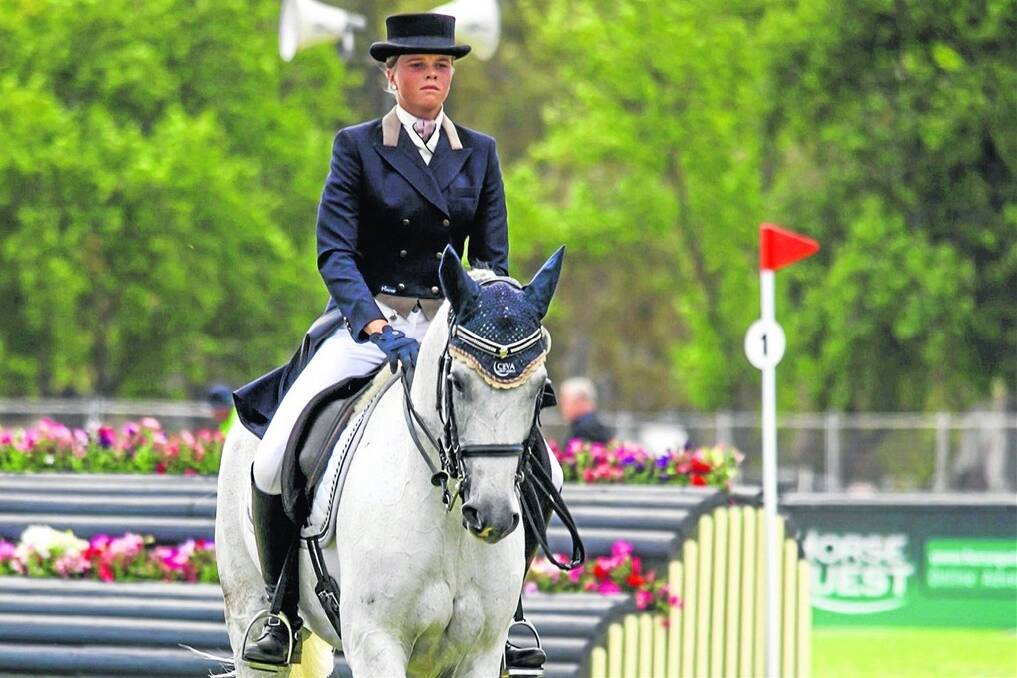 Emerging equestrian athlete Isabel English riding her Connemara/Thoroughbred-cross horse, Feldale Mouse, at the Australian International Three Day Event in Adelaide in 2013.