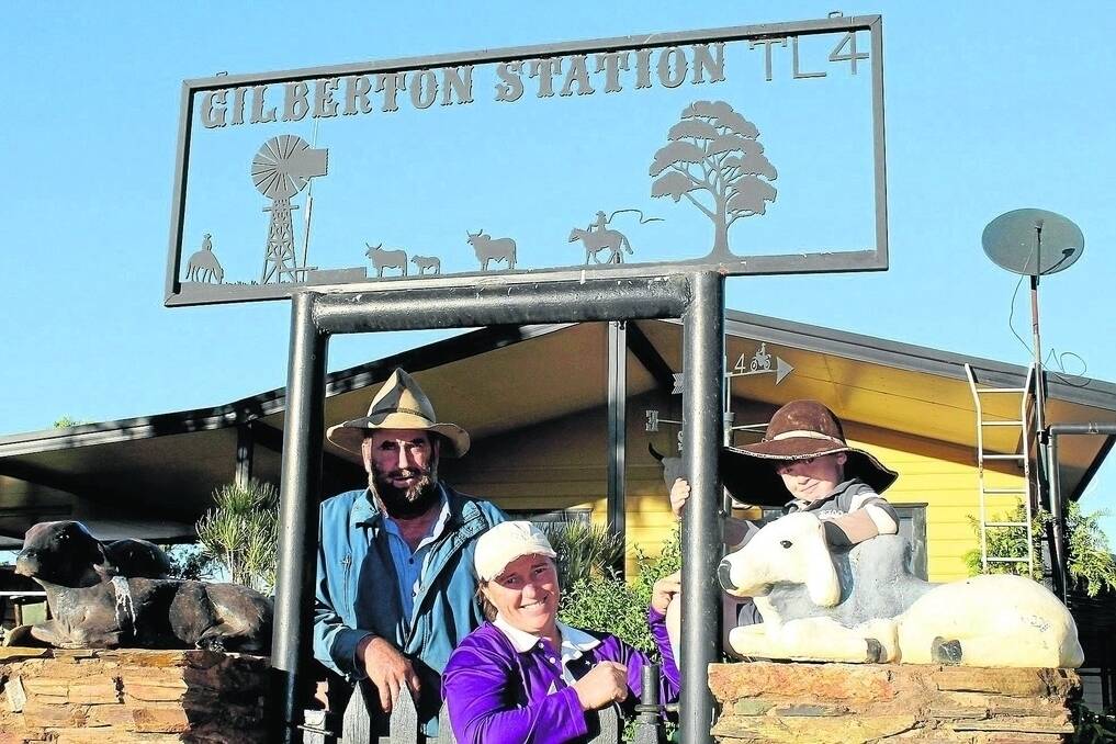 Rob and Lyn French, pictured with their grandson Robert, have diversified their Gilbert River cattle station with a luxury tourism option to debt-proof their business for coming generations.