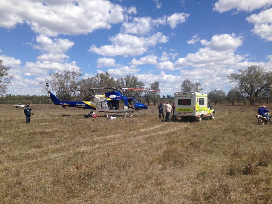 A woman is recovering in hospital following a mustering accident. Photo courtesy of CareFlight.