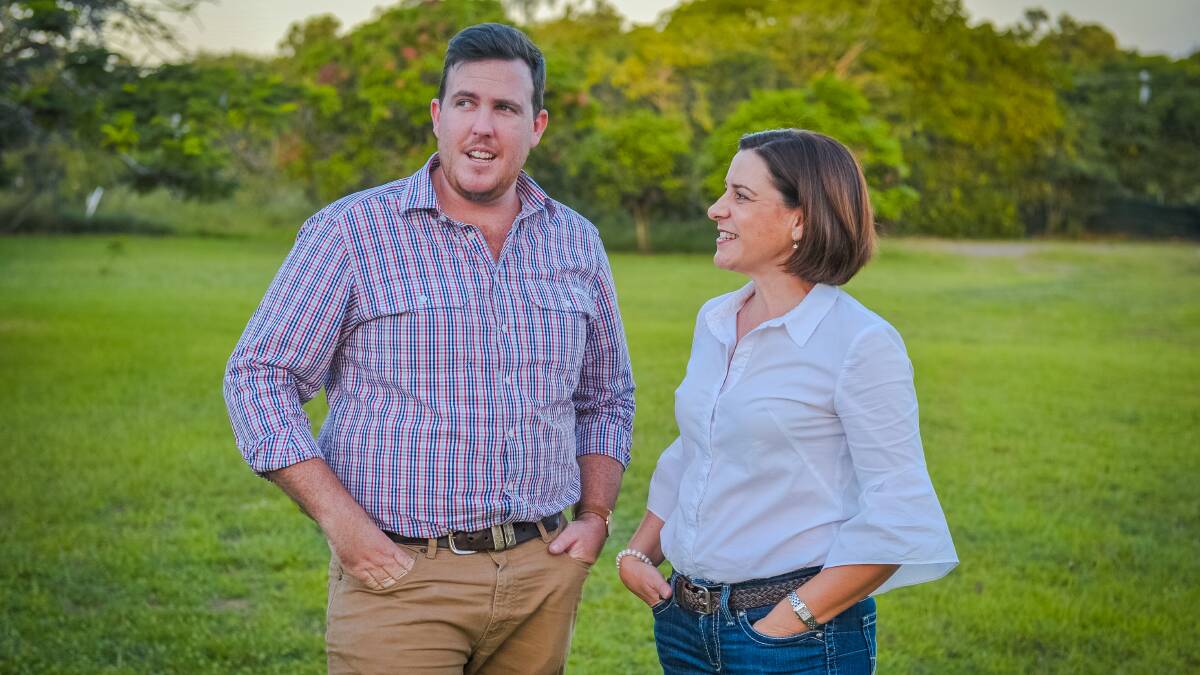 LNP candidate for Rockhampton Douglas Rodgers with Deputy Leader of the Opposition Deb Frecklington in Gracemere yesterday. 