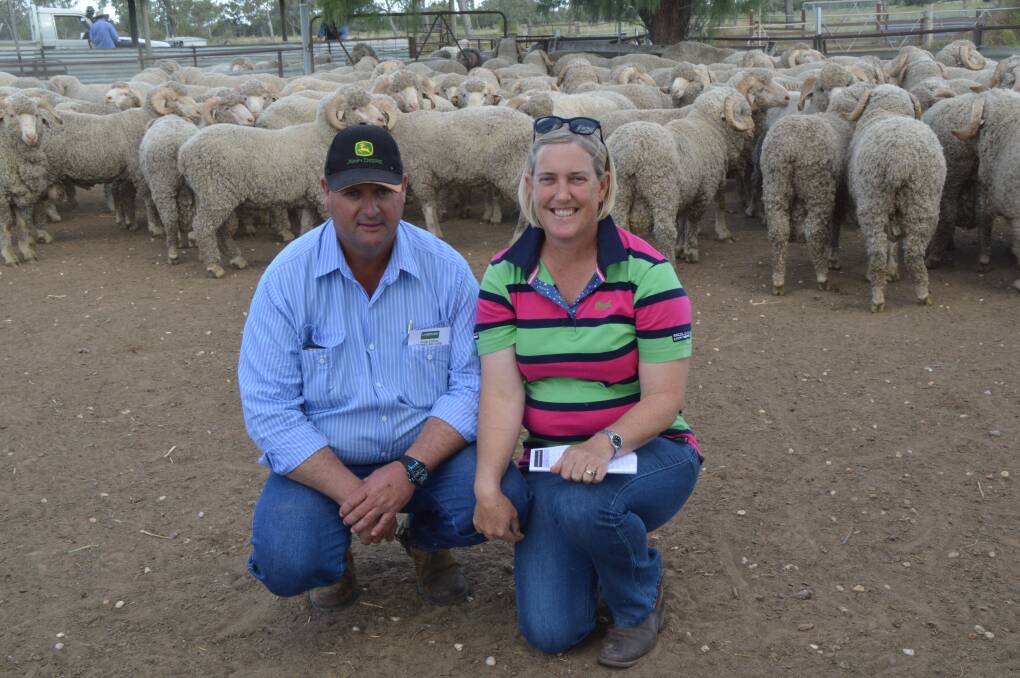 Good times: Merino breeders Phillip and Lynne King, Runnymede, Bollon, purchased 25 rams at the Wilgunya ram sale aiming to rebuild numbers on the back of improved seasonal conditions.