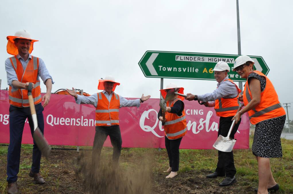 The Flinders Highway and Woodstock-Giru Road intersection is being upgraded. Mark Bailey joined local Townsville politicians to turn the first sod this week.