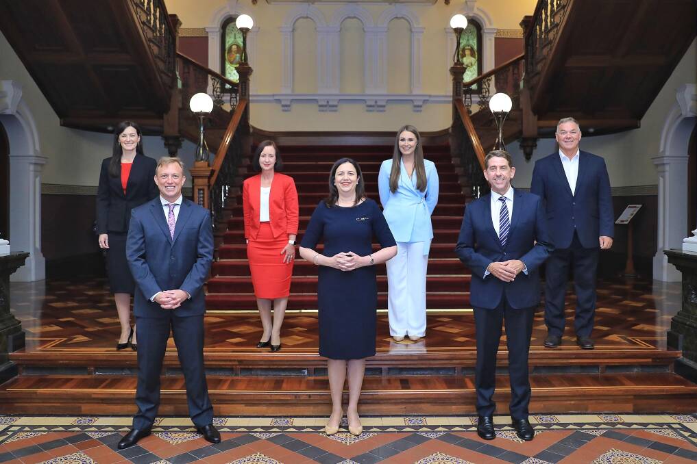 Premier Annastacia Palaszczuk with members of her new cabinet.