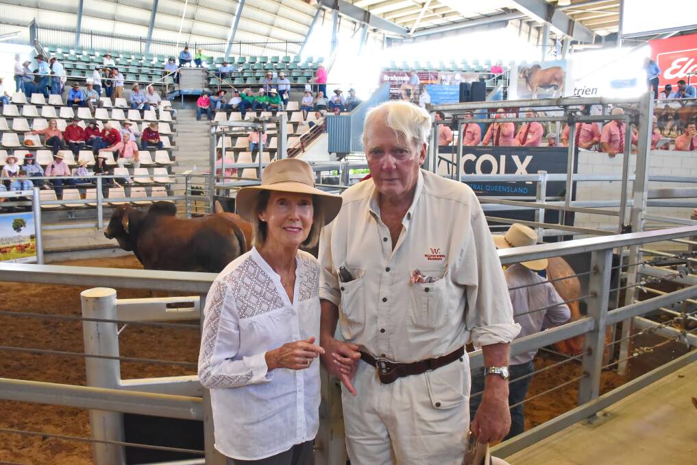 CURTAIN CALL: Lorraine and Bon Wall, Wallton Downs, Clermont, sold at their last Brahman Week sale. Photo: Coulton's Country Photography