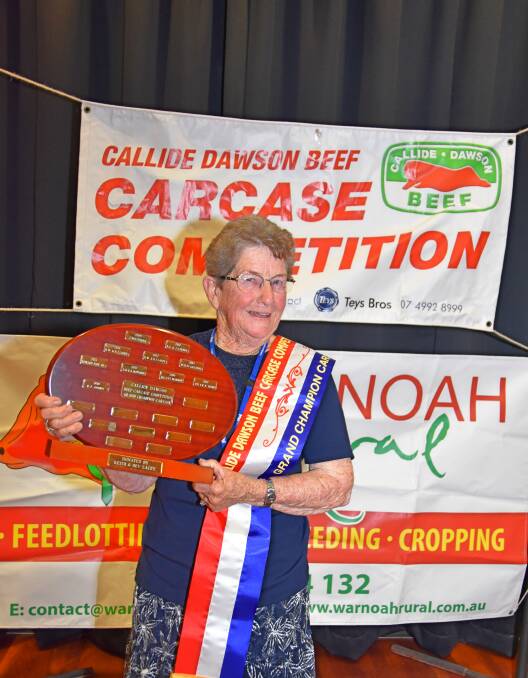 Winners are grinners: Self-confessed carcase junkie, Girlie Goody, Malakoff, Monto, claimed the champion carcase award last year.
