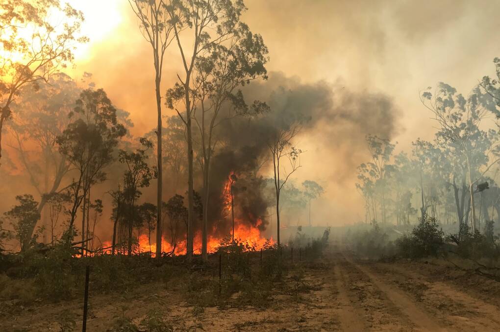 ABLAZE: A bushfire burned 8704 hectares on Wallaroo situated north of Injune, last Wednesday. Picture: QFES Roma