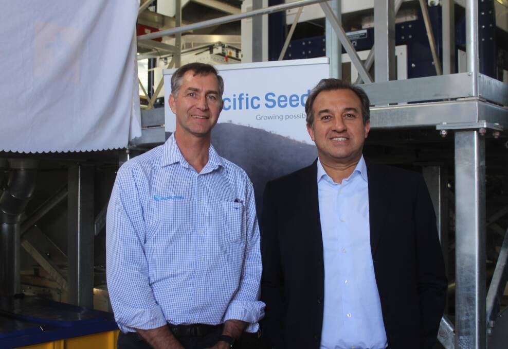 Pacific Seeds managing director Barry Croker, and UPL Limited CEO Jai Shroff.