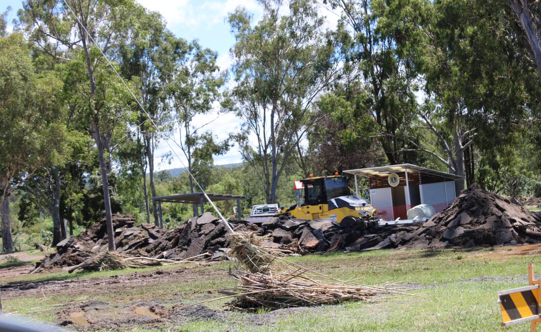 Flood damage on the Gatton to Grantham road in the Lockyer Valley 