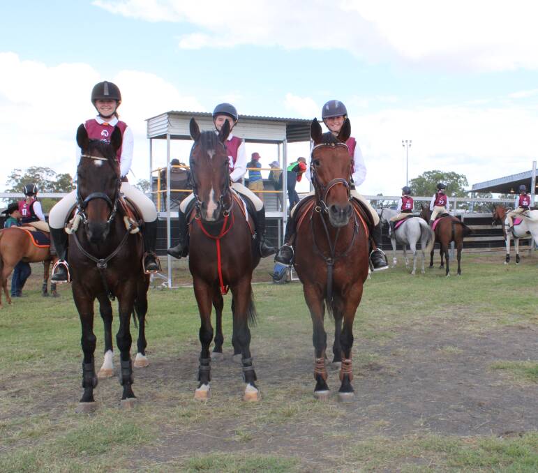Riders Riley and Jordyn Thureson, and Millie Williams travelled from Charleville to compete in the Pony Club of Queensland showjumping championships at Dalby.
Pictures Helen Walker