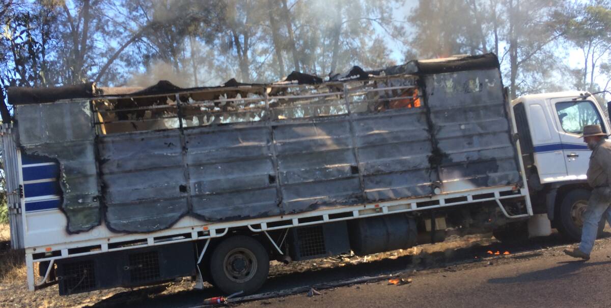 A fire completely guttered the truck. Picture supplied. 