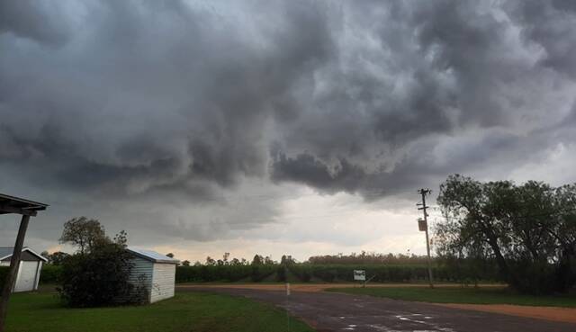 The incoming storm Mother Nature delivered to the Francis family farm at Kumbia. Picture Teresa Francis.