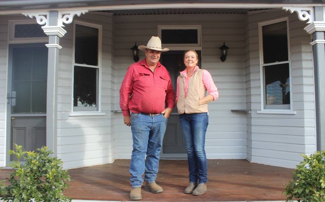 Ian and Katrina Bebbington on the front steps on their recently renovated homestead which is now open to visitors. Pictures: Helen Walker