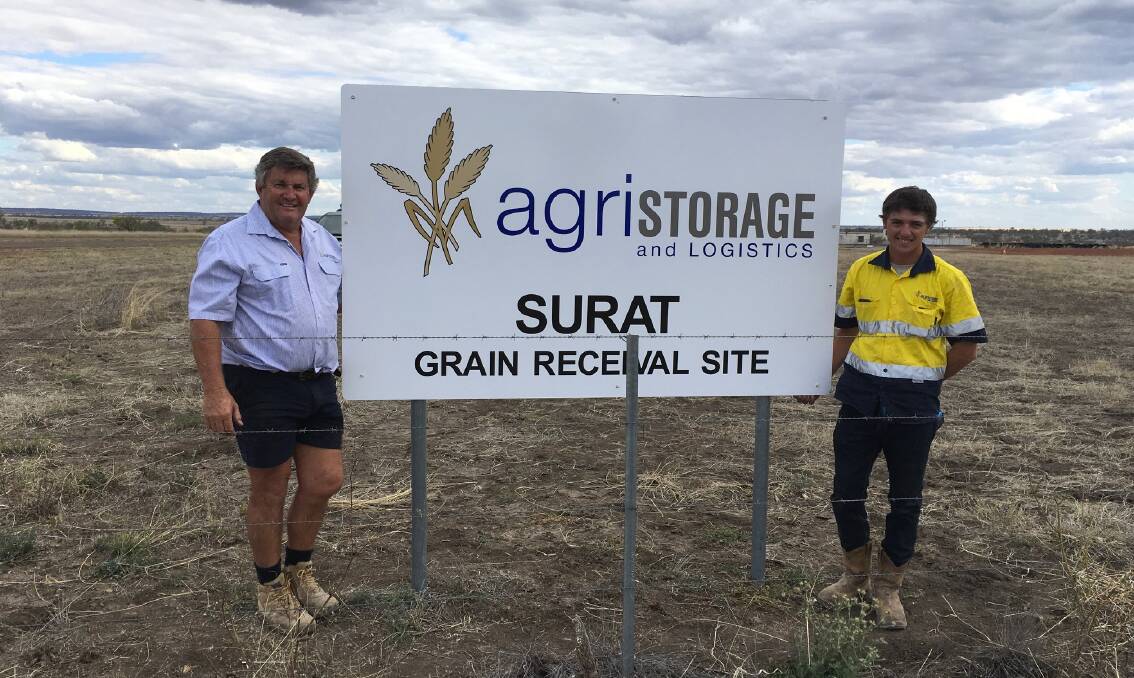 Peter Hobday with Chris McBeth at the Surat Grain Receival Site.