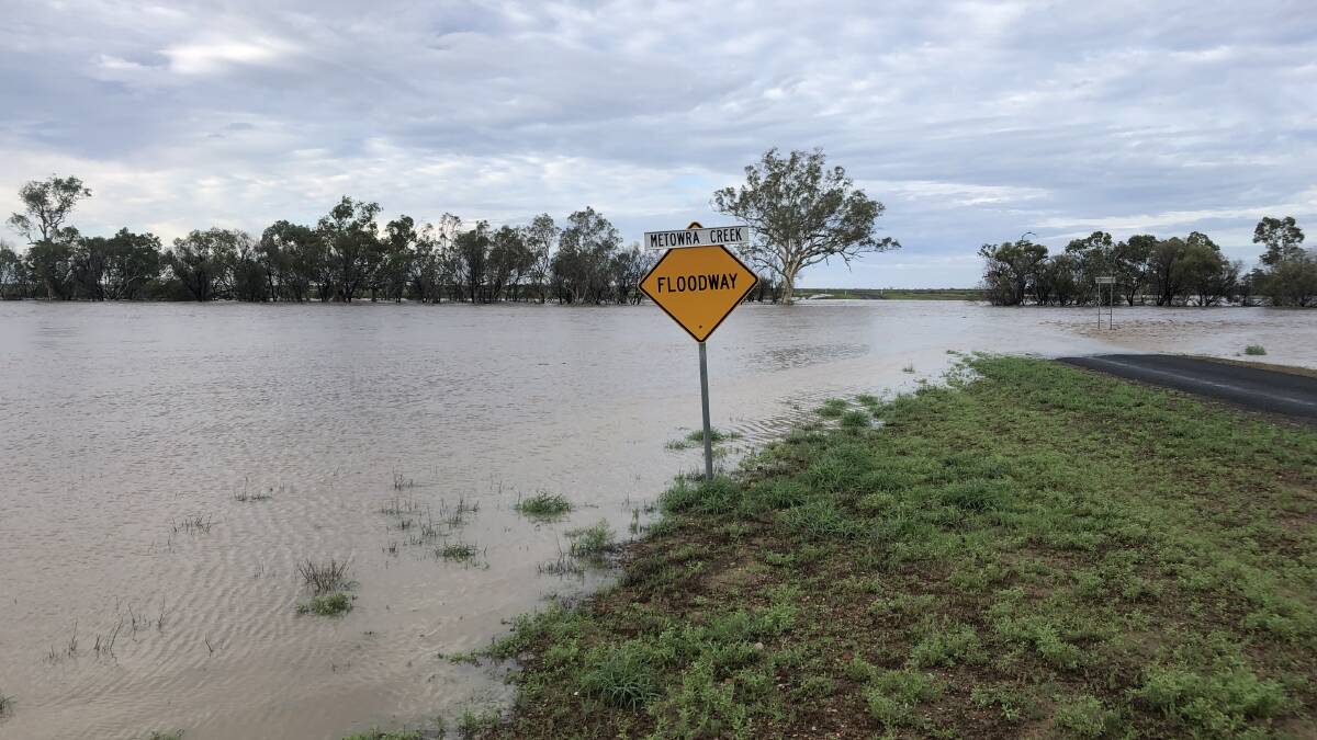 Chris Turnbull, Lansdowne, Tambo, received a lovely 90 millimetres of rain in the early Wednesday morning and the Metowra Creek is now flowing into the Ward River. Picture - supplied.
