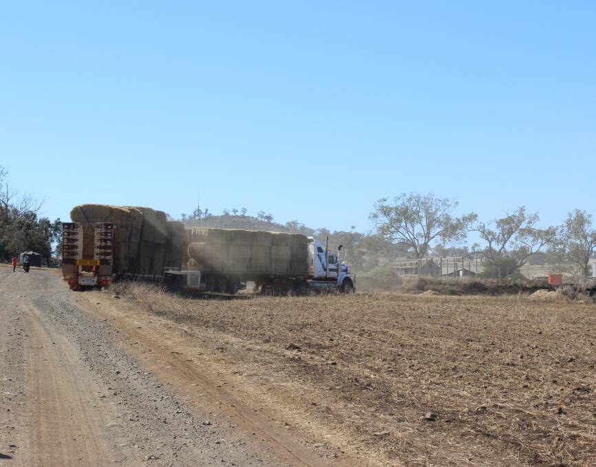 The much-needed hay arrives on-farm after 4300km across Australia. 