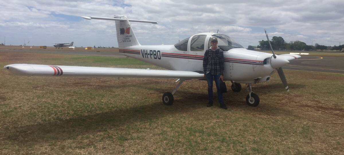 Alexander Aiga-Webb celebrated a milestone moment and took his first solo flight on the day he turned 15. Picture - Supplied.