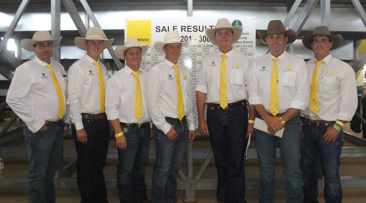 Ray White Rural's selling team at the 46th annual Dalby Australian Stock Horse Sale at the Dalby Showgournds from left James Brown, Liam Kirkwood, David Felsch, Baden Chaffey, Blake O'Reilly, Paton Fitzsimmons, and Harry Barney.