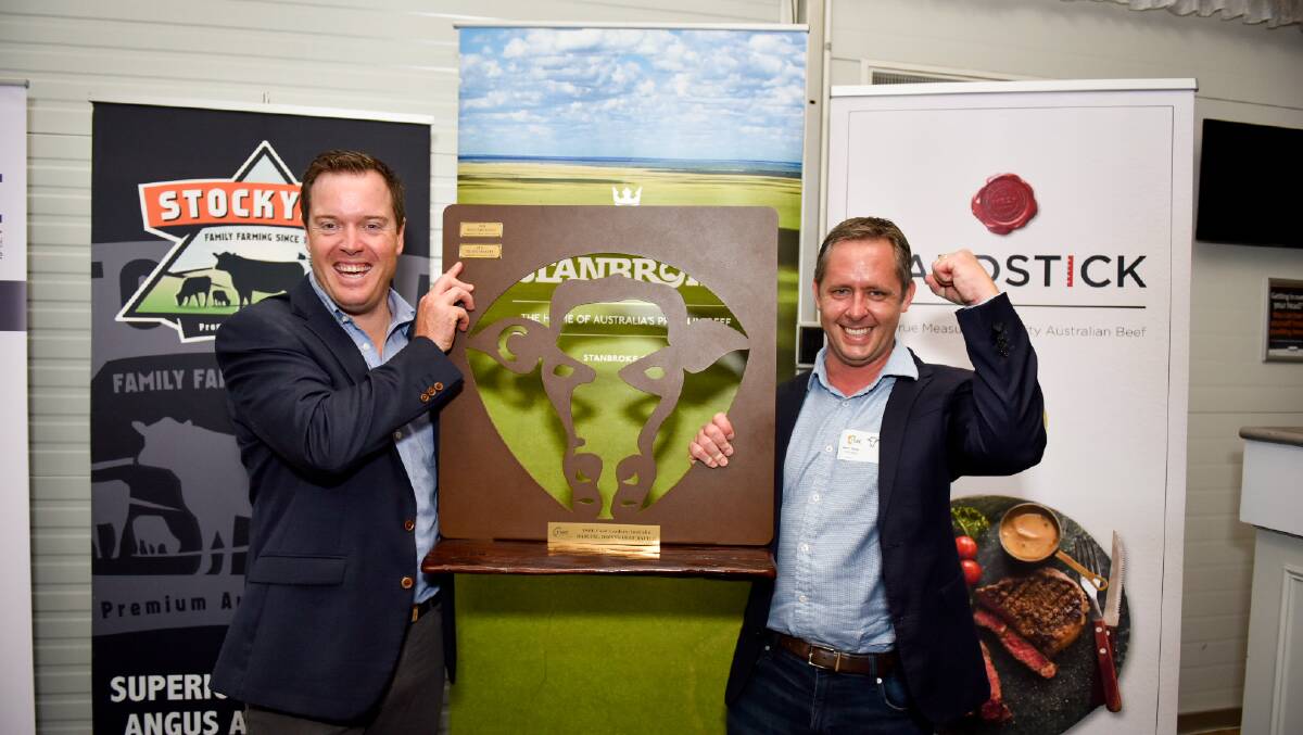 Beef Battle Winner 2020 - Bruce McConnel general manager TSBE Food Leaders and Mark Harris representing Stanbroke's Diamantina beef brand. 
