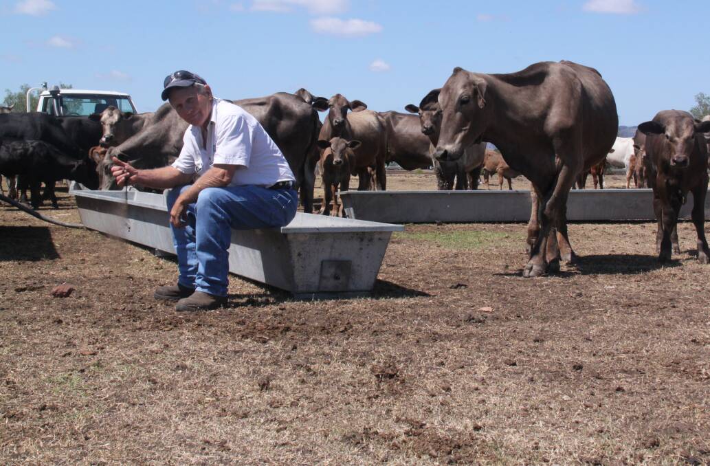 Gary Stark, McAllister, Forest Hill, is carting water to 45 head of cattle as the dam is dry. 