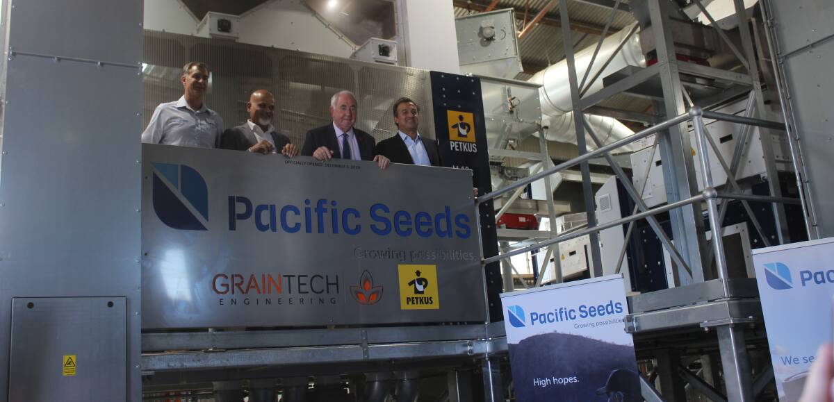 The opening was performed by Pacific Seeds managing director Barry Croker, Advanta Seeds CEO Bhupen Dubey, mayor of the Toowoomba Regional Council, Cr Paul Antonio, and UPL Limited CEO Jai Shroff. Pictures Helen Walker.