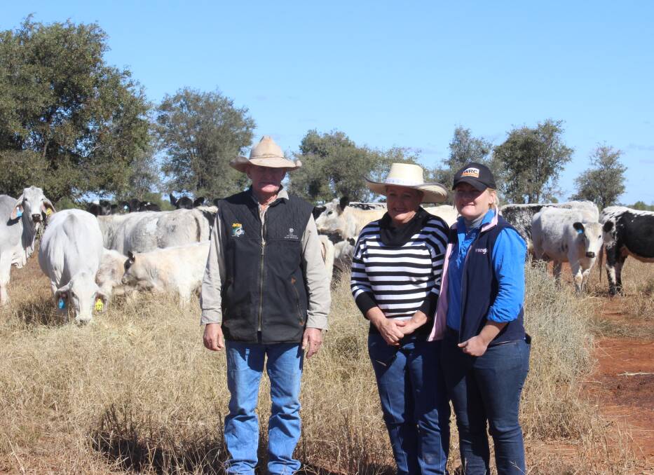 Bryan and Arlie Wormwell, plus their daughter Rebel, look over some of their quality breeders at Monivae, Tara.